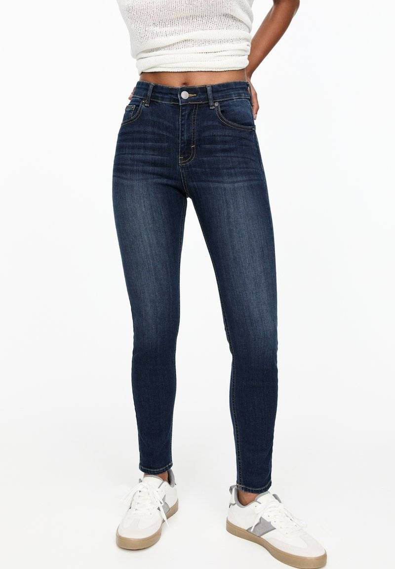 PULL&BEAR PULL&BEAR MID-RISE - Jeans Skinny Fit - dark blue