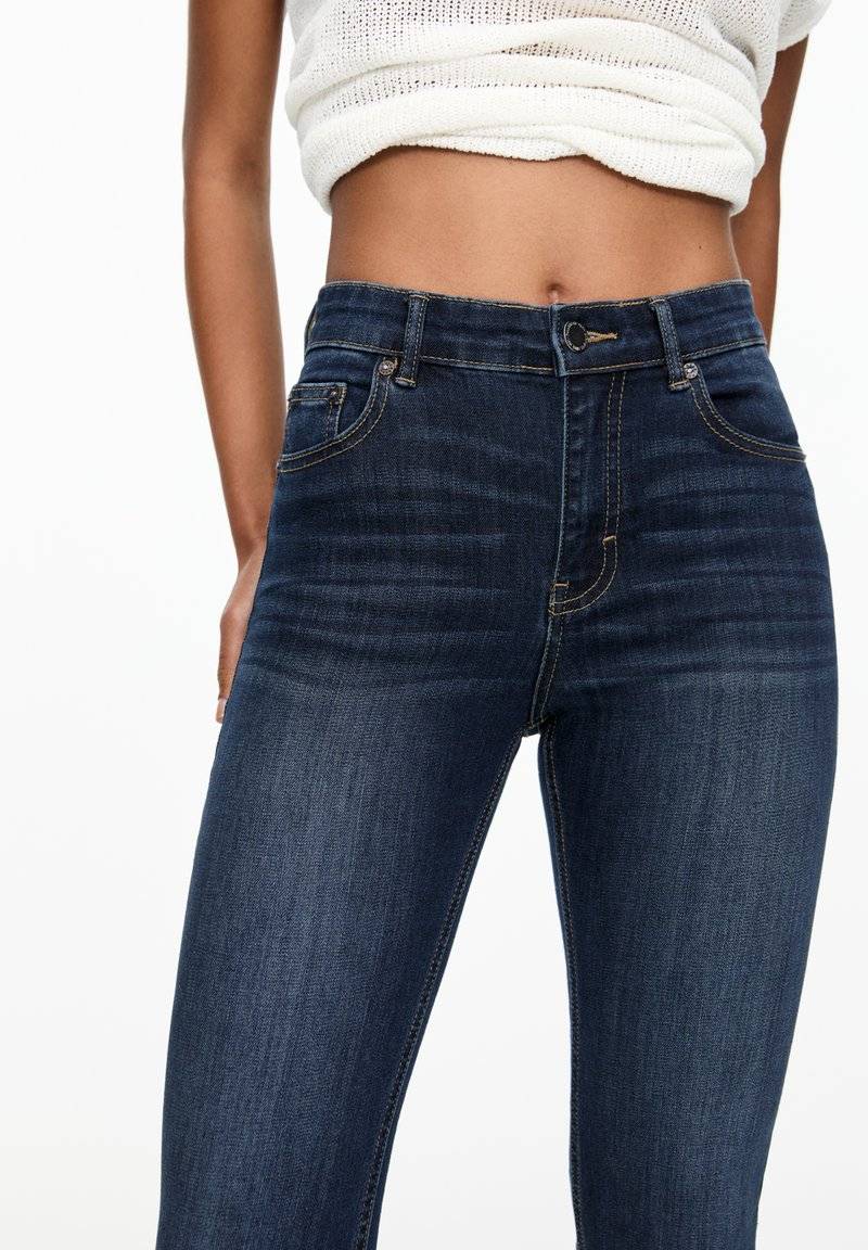 PULL&BEAR PULL&BEAR MID-RISE - Jeans Skinny Fit - dark blue Clearance-Verkauf