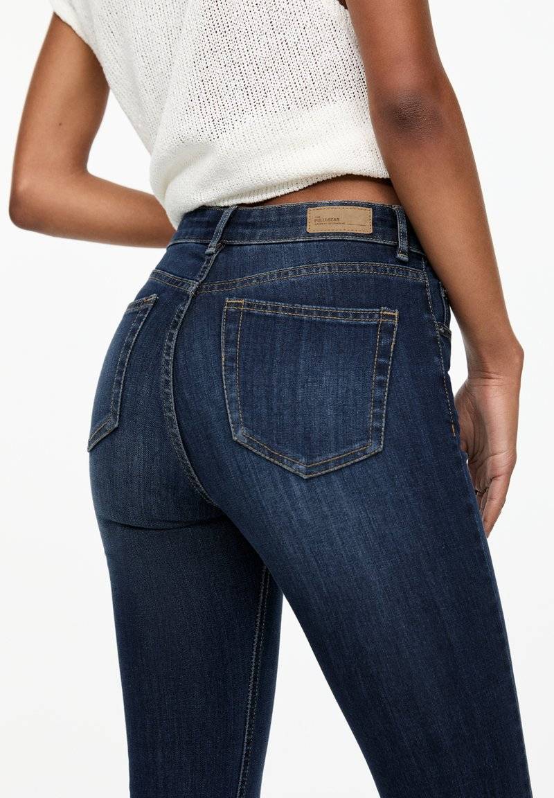 PULL&BEAR PULL&BEAR MID-RISE - Jeans Skinny Fit - dark blue Clearance-Verkauf