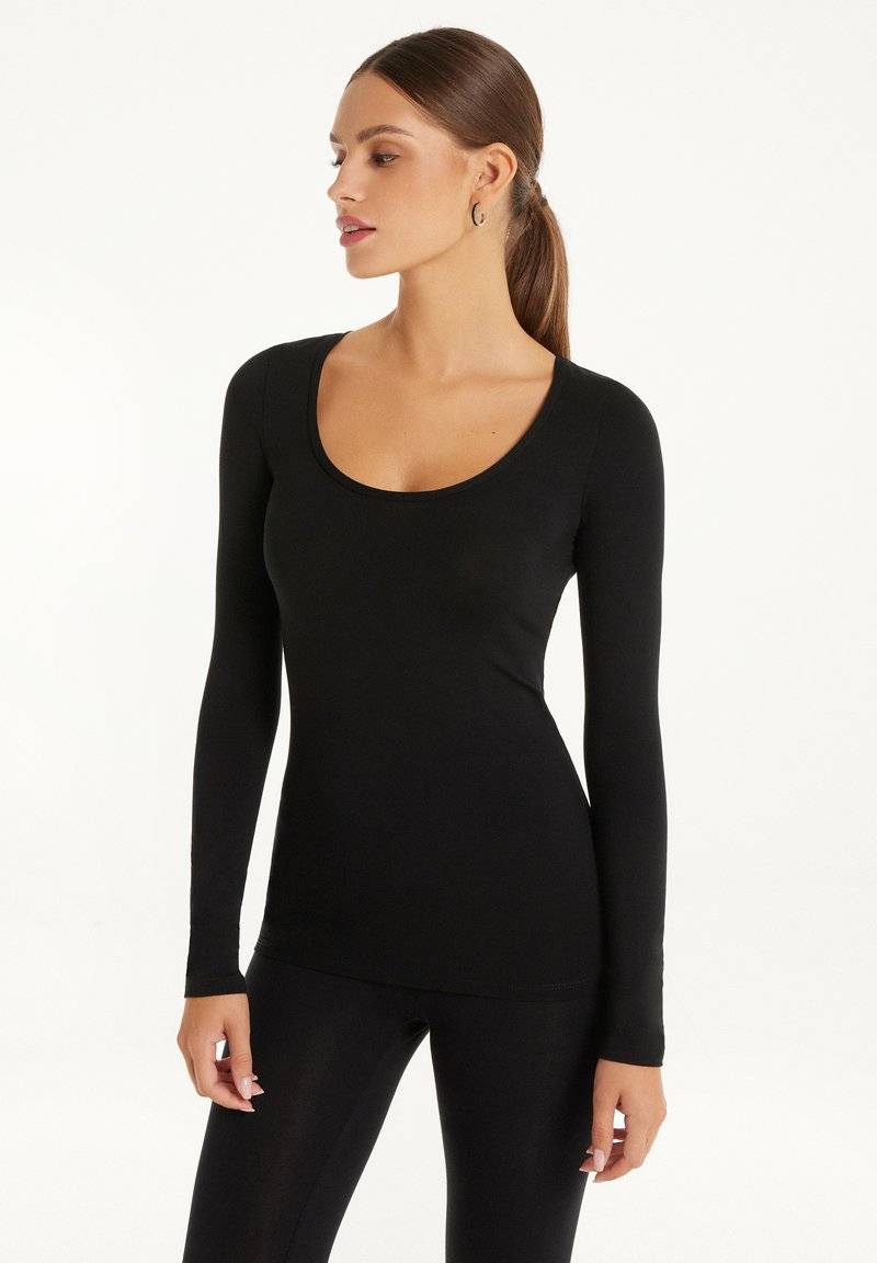 Tezenis Tezenis ROUND-NECK - Long sleeved top - nero Kostenloser Versand international