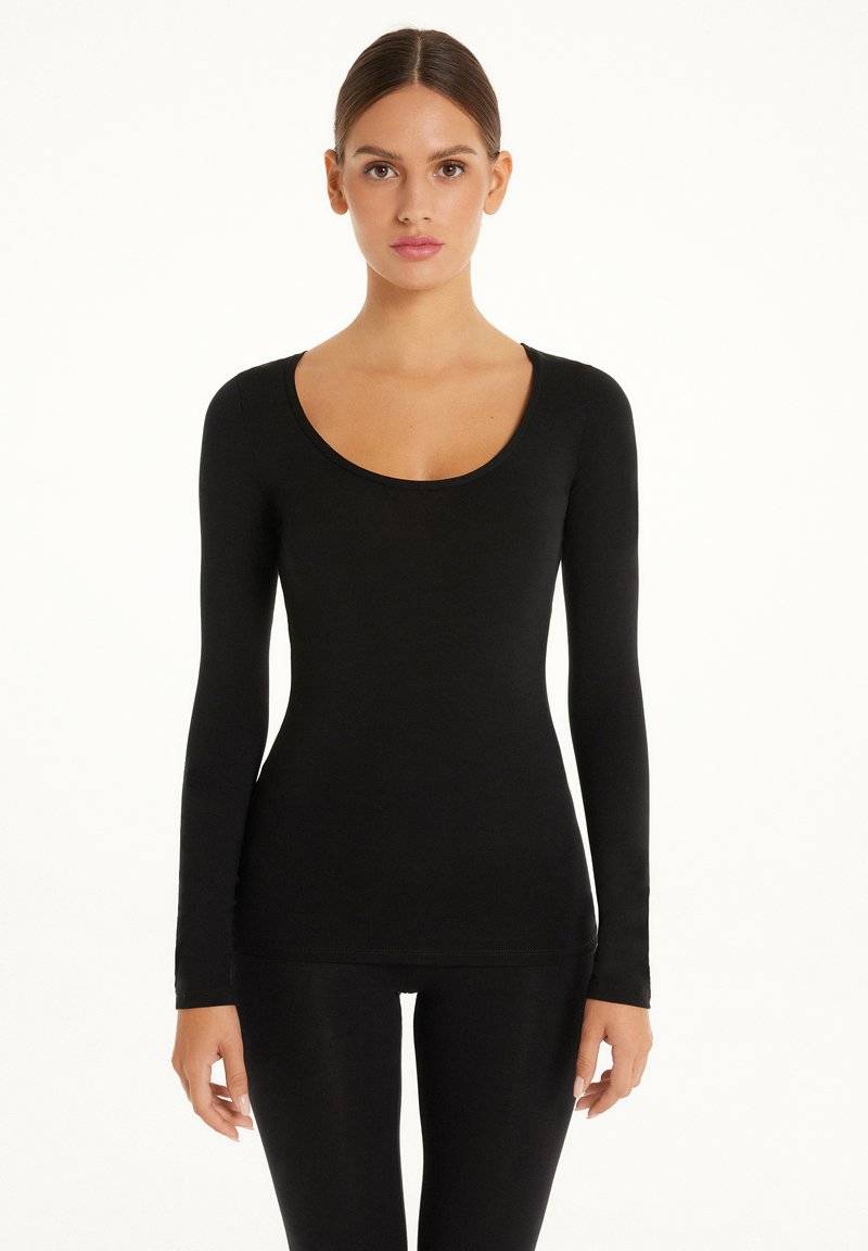 Tezenis Tezenis ROUND-NECK - Long sleeved top - nero Kostenloser Versand international