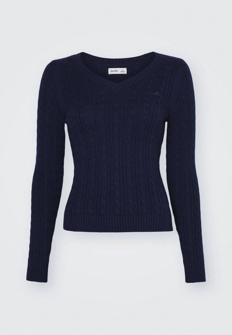 Hollister Co. Hollister Co. ICON CABLE V NECK - Jumper - navy blazer Begrenzt auf 3 Tage