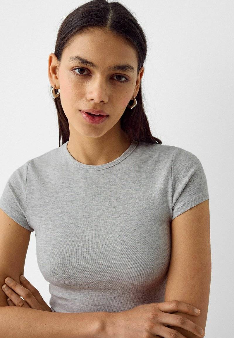 Bershka Bershka SHORT SLEEVE ROUND NECK 2 PACK - Basic T-shirt - white Speichern exportieren