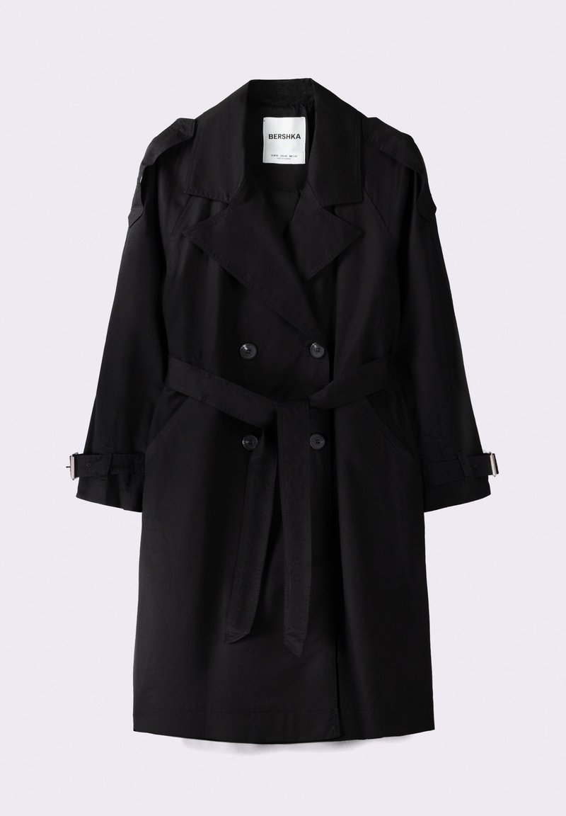 Bershka Bershka Trenchcoat - black zollfrei