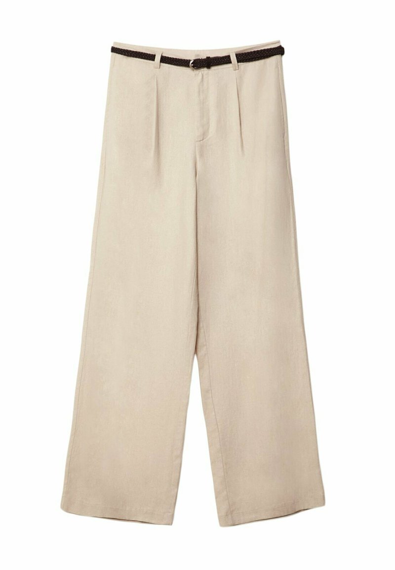 Stradivarius Stradivarius WITH BELT - Trousers - beige 2025
