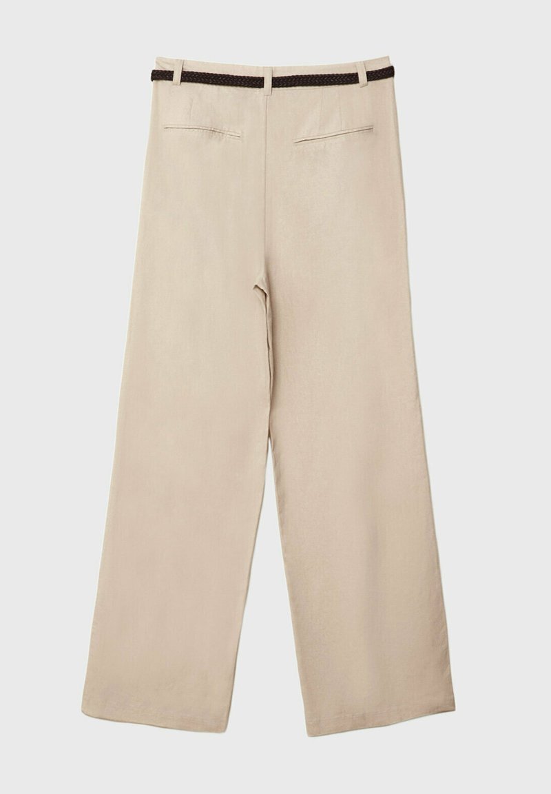 Stradivarius Stradivarius WITH BELT - Trousers - beige 2025