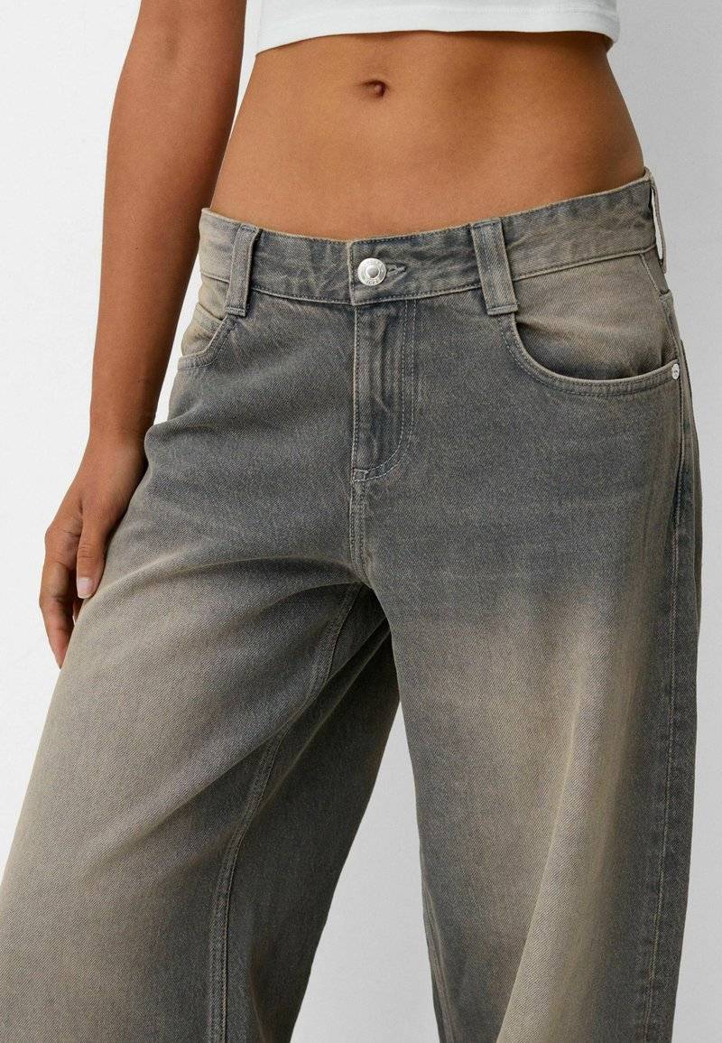 Bershka Bershka BALLOON FIT - Relaxed fit jeans - mottled dark grey Auslauf