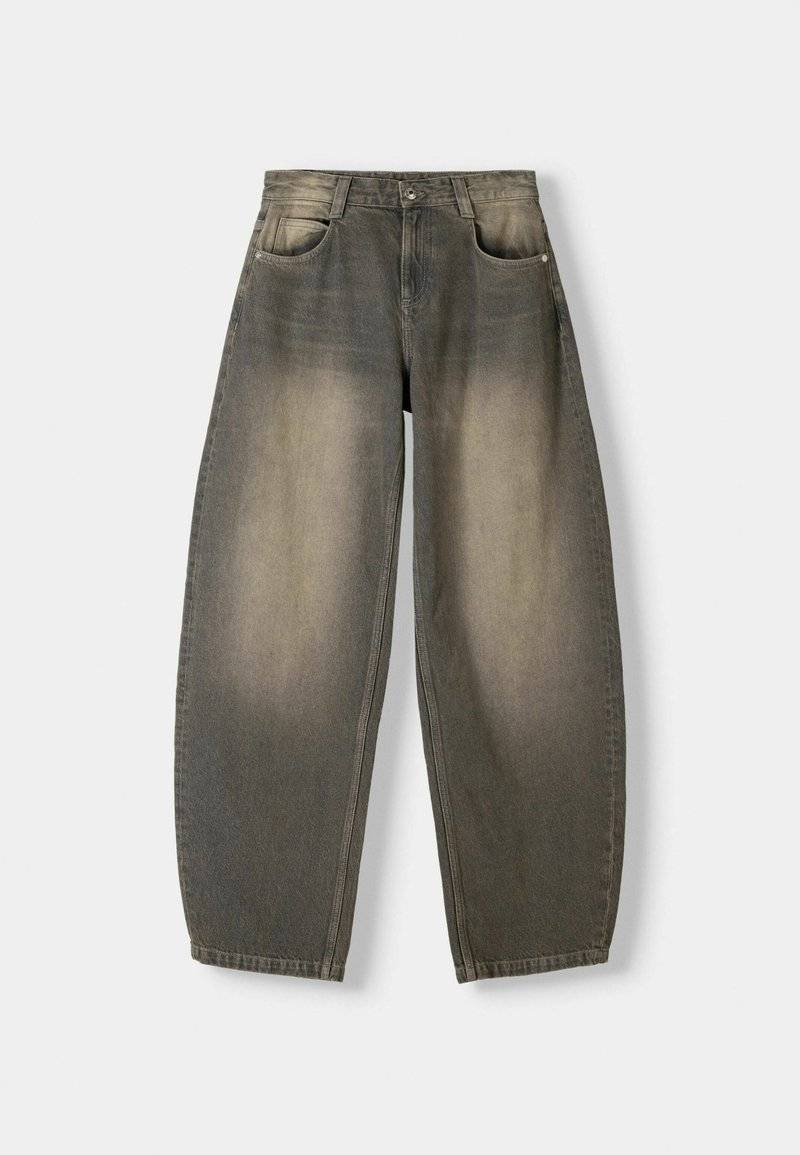 Bershka Bershka BALLOON FIT - Relaxed fit jeans - mottled dark grey Auslauf