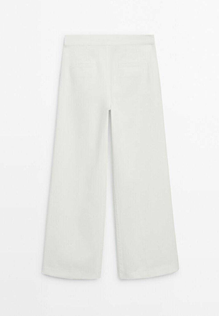Massimo Dutti Massimo Dutti HIGH-WAIST FLARED - Trousers - white Verkauf