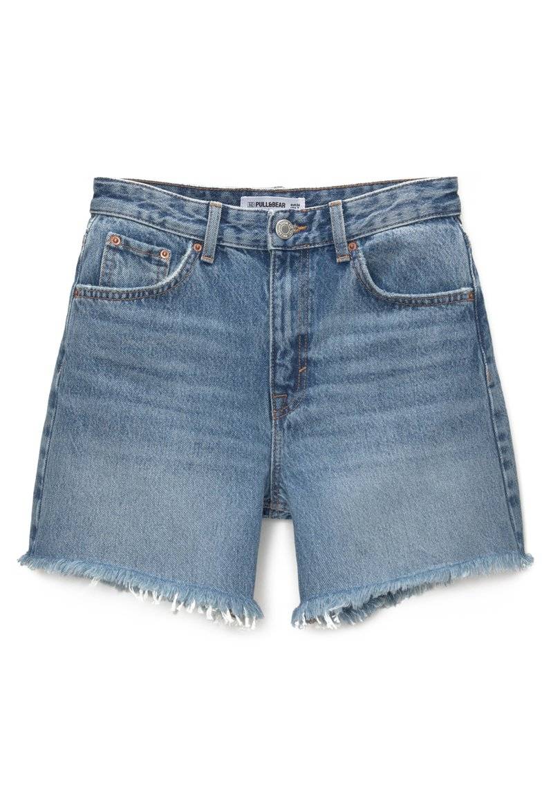 PULL&BEAR PULL&BEAR HIGH-WAIST - BERMUDA - Denim shorts - blue denim Angebote