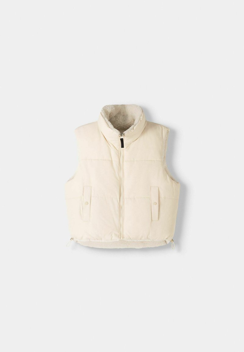 Bershka Bershka REVERSIBLE - Waistcoat - white Schlussverkauf