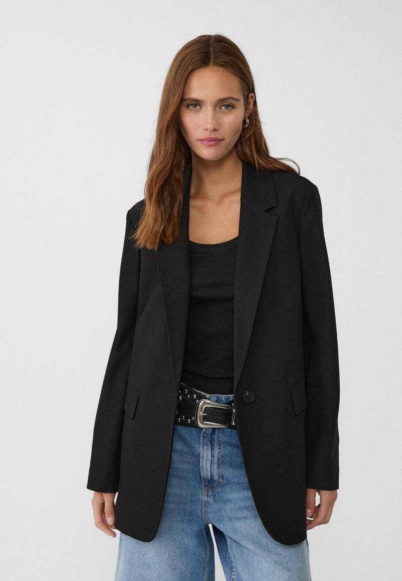 Stradivarius Stradivarius REGULAR FIT - Short coat - black Günstig kaufen