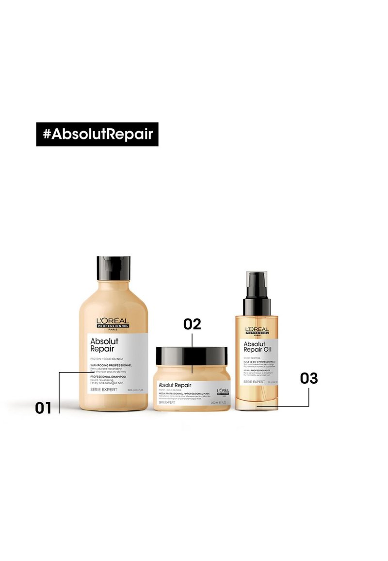 L'OREAL PROFESSIONNEL L'OREAL PROFESSIONNEL ABSOLUT REPAIR SHAMPOO FOR DRY & DAMAGED HAIR - Shampoo Kostenlose Rückgabe