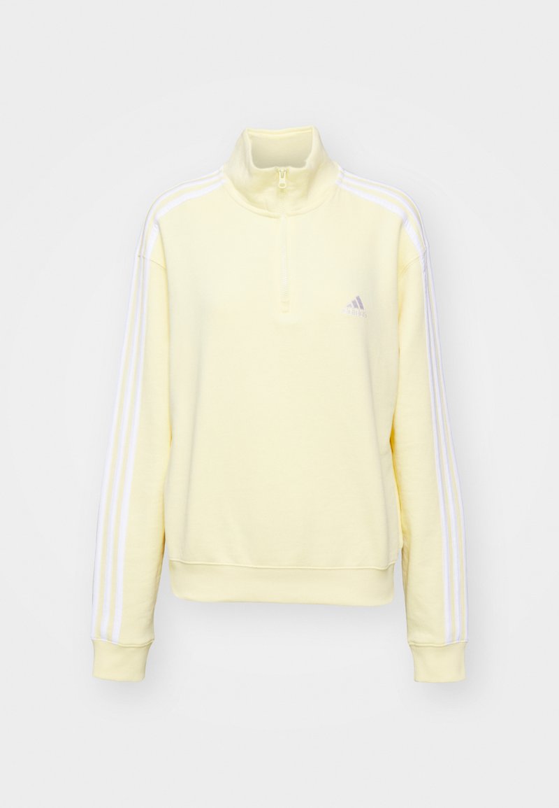adidas Sportswear adidas Sportswear ESSENTIALS 3-STRIPES QUARTER ZIP - Sweatshirt - almost yellow Großer Ausverkauf