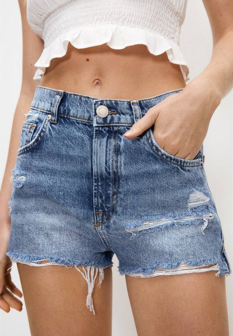 PULL&BEAR PULL&BEAR Denim shorts - blue denim 2025