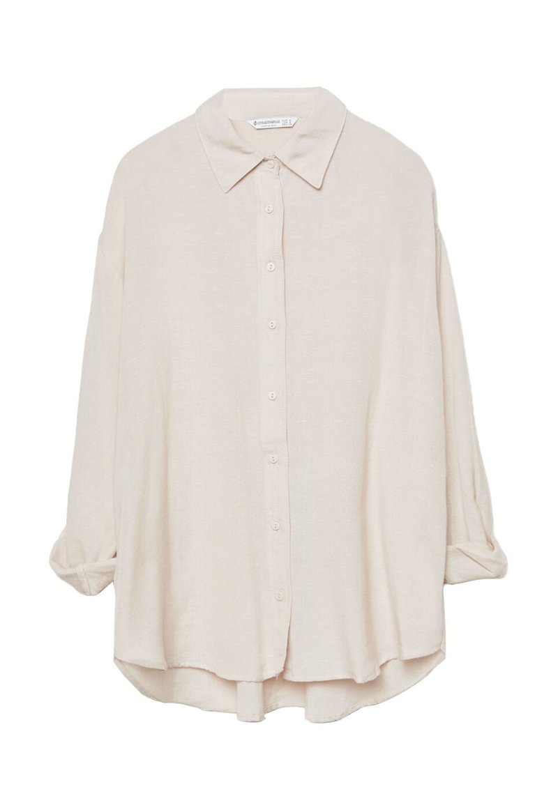 Stradivarius Stradivarius RUSTIKALES DAILY - Button-down blouse - beige Hotsell