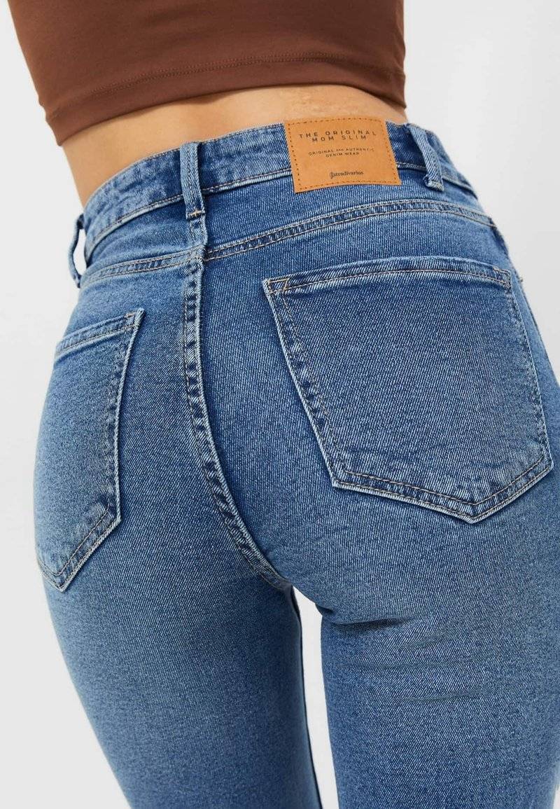 Stradivarius Stradivarius SLIM FIT - Slim fit jeans - dark blue Versandkostenfrei