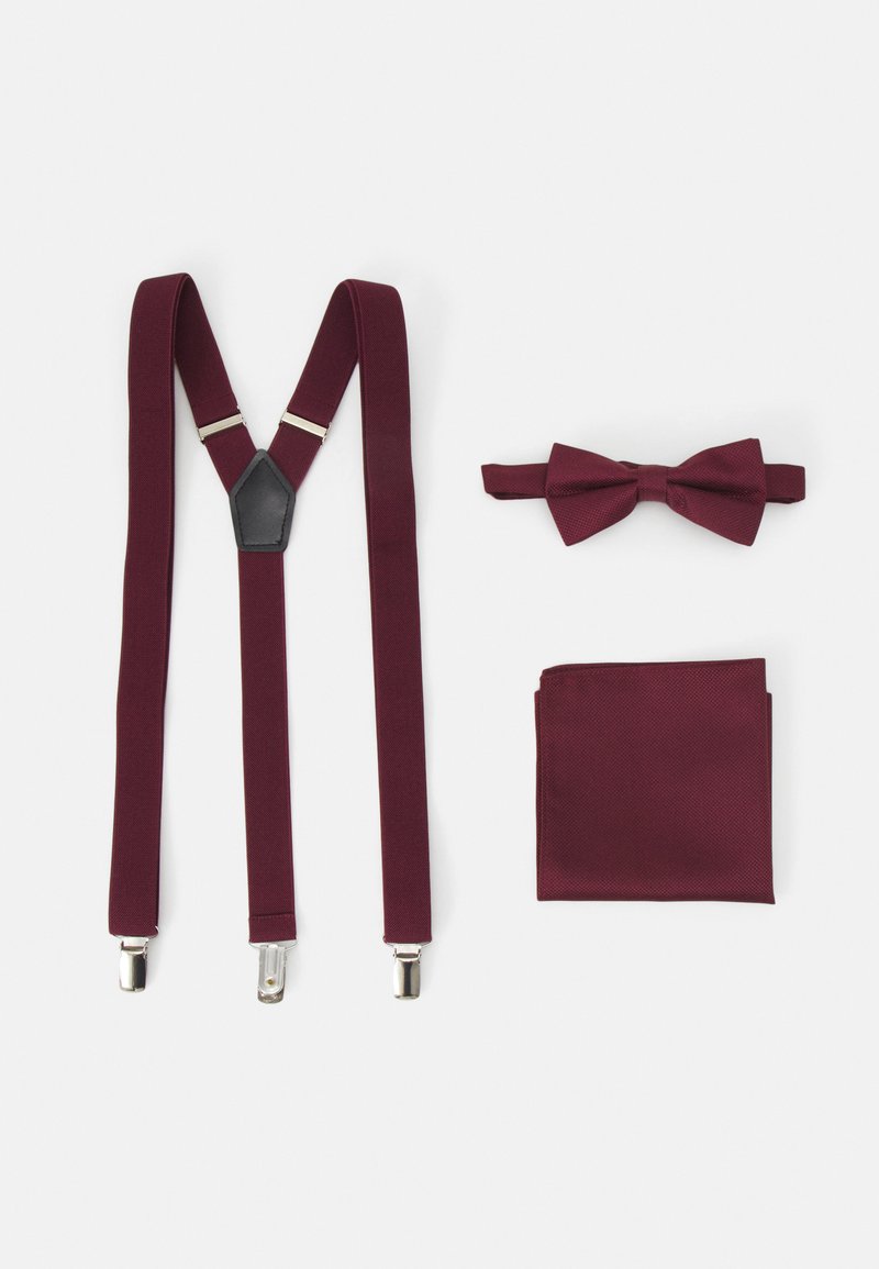Pier One Pier One SUSPENDER/HOSENTRÄGER SET - Pocket square - bordeaux Exklusivangebot