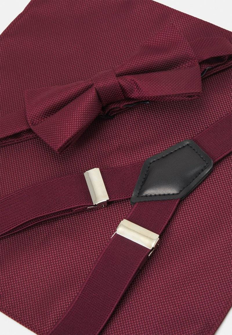 Pier One Pier One SUSPENDER/HOSENTRÄGER SET - Pocket square - bordeaux Exklusivangebot