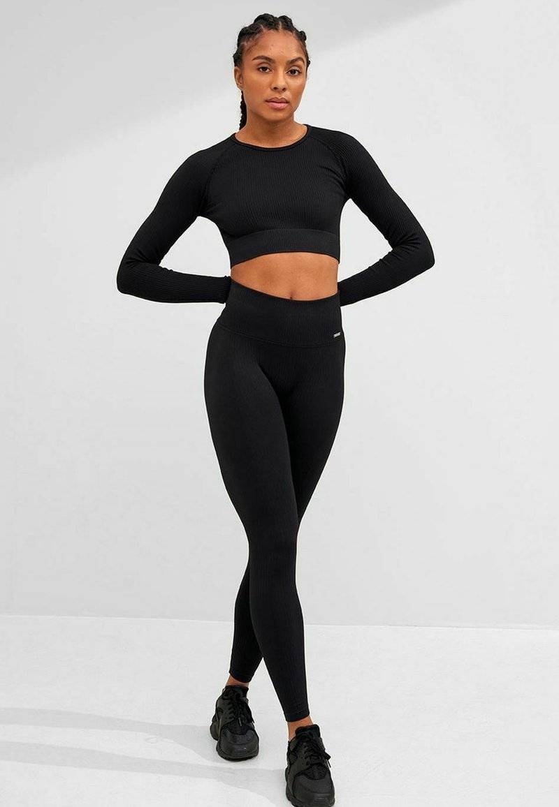 aim’n® aim’n® RIBBED SEAMLESS - Leggings - black Riesige Ersparnisse