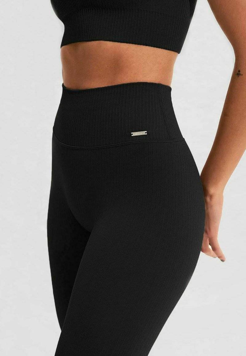 aim’n® aim’n® RIBBED SEAMLESS - Leggings - black Riesige Ersparnisse