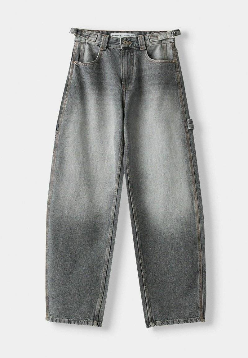 Bershka Bershka WIDE BALLOON CARPENTER - Relaxed fit jeans - grey Exklusive Angebote