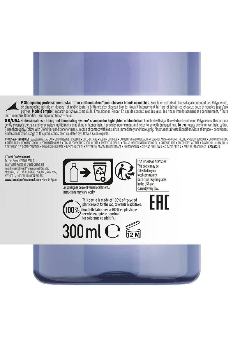 L'OREAL PROFESSIONNEL L'OREAL PROFESSIONNEL BLONDIFIER SHAMPOO GLOSS FOR HIGHLIGHTED OR BLONDE HAIR - Shampoo Neueste Stile