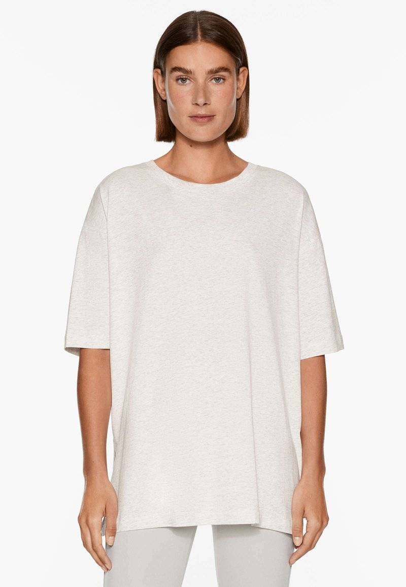 OYSHO OYSHO SHORT SLEEVE - Basic T-shirt - mottled light grey