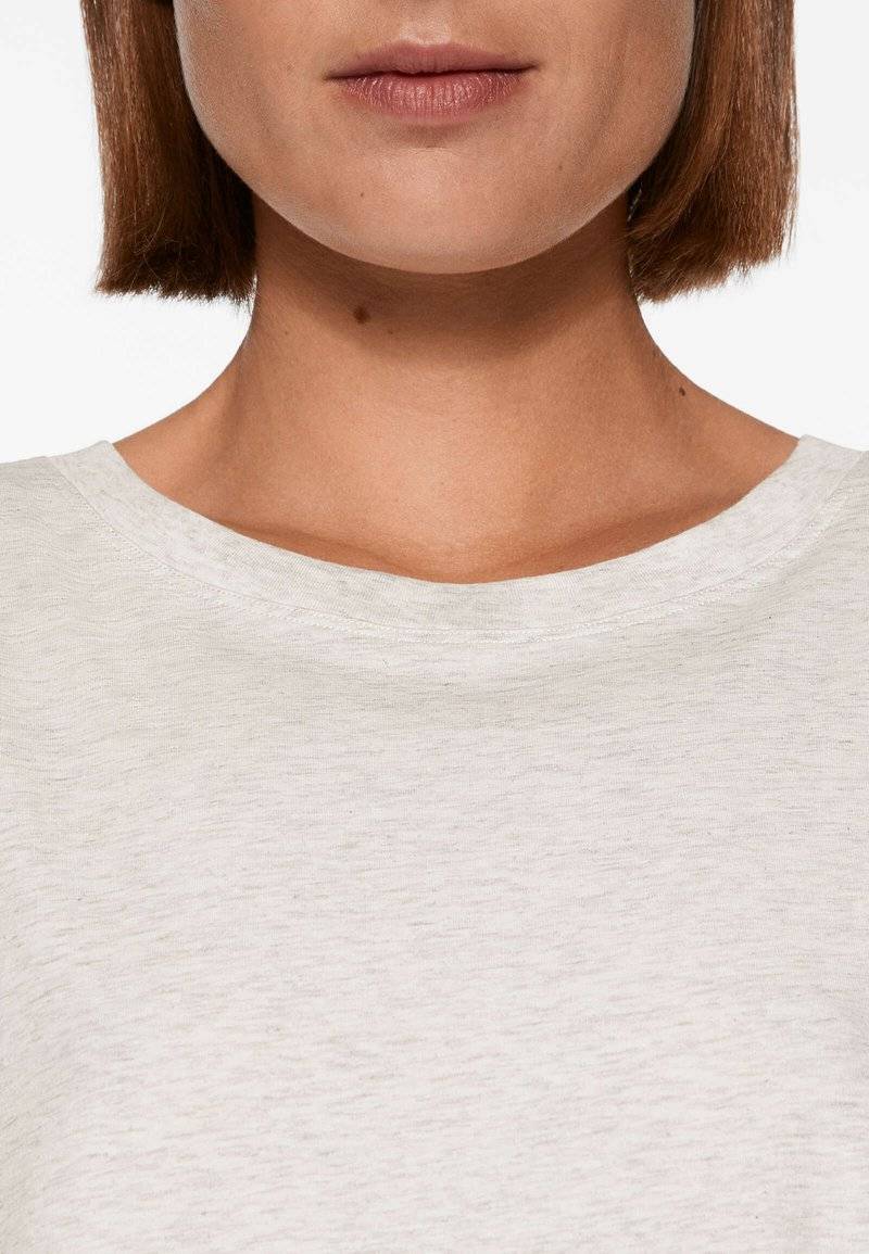 OYSHO OYSHO SHORT SLEEVE - Basic T-shirt - mottled light grey Online