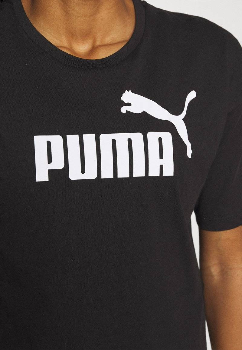 Puma Puma CROPPED LOGO TEE - Print T-shirt - puma black Großer Ausverkauf