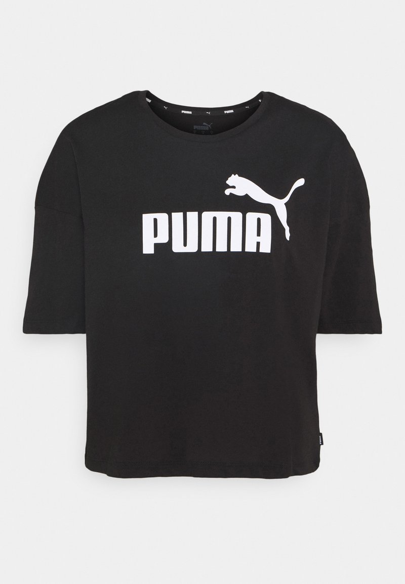 Puma Puma CROPPED LOGO TEE - Print T-shirt - puma black Großer Ausverkauf