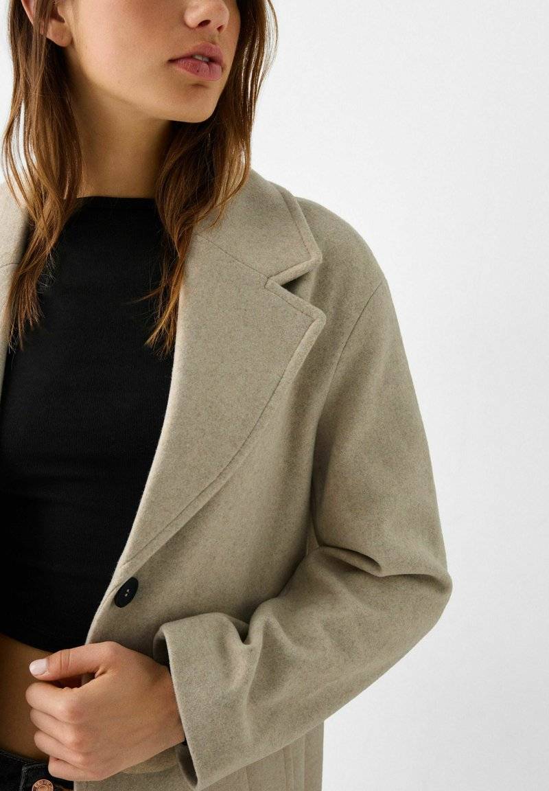 Bershka Bershka SOFT - Classic coat - white Neueste Mode