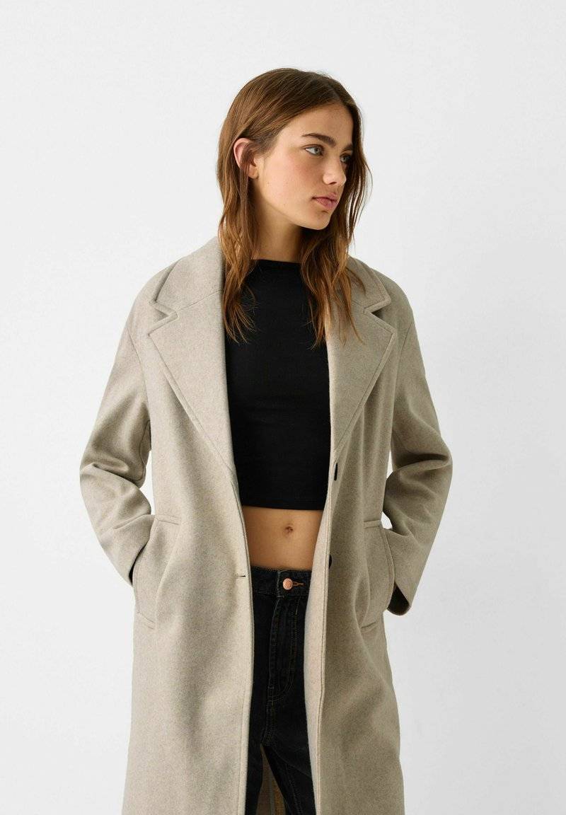 Bershka Bershka SOFT - Classic coat - white Neueste Mode