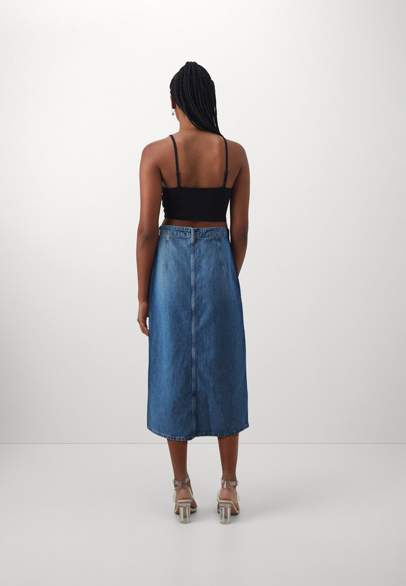 ONLY ONLY ONLCECE MIDI BUTTON SKIRT - A-line skirt - medium blue denim Sonderangebote
