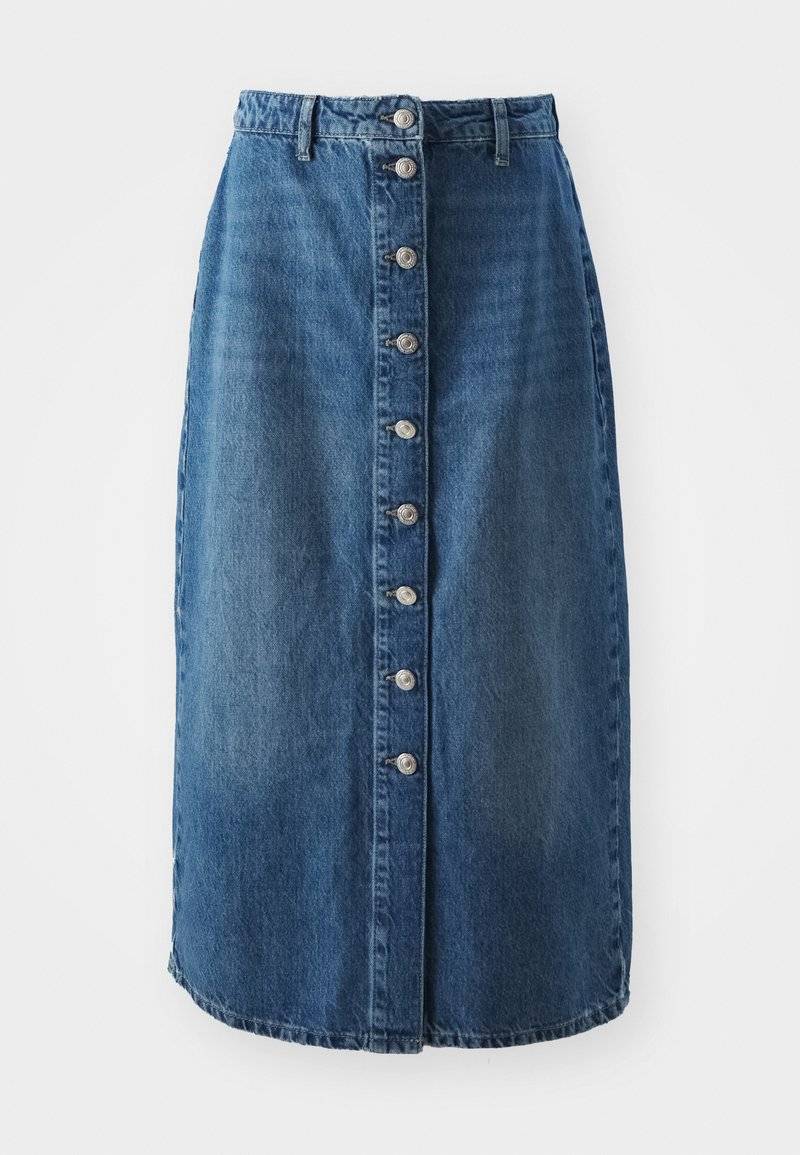 ONLY ONLY ONLCECE MIDI BUTTON SKIRT - A-line skirt - medium blue denim Sonderangebote