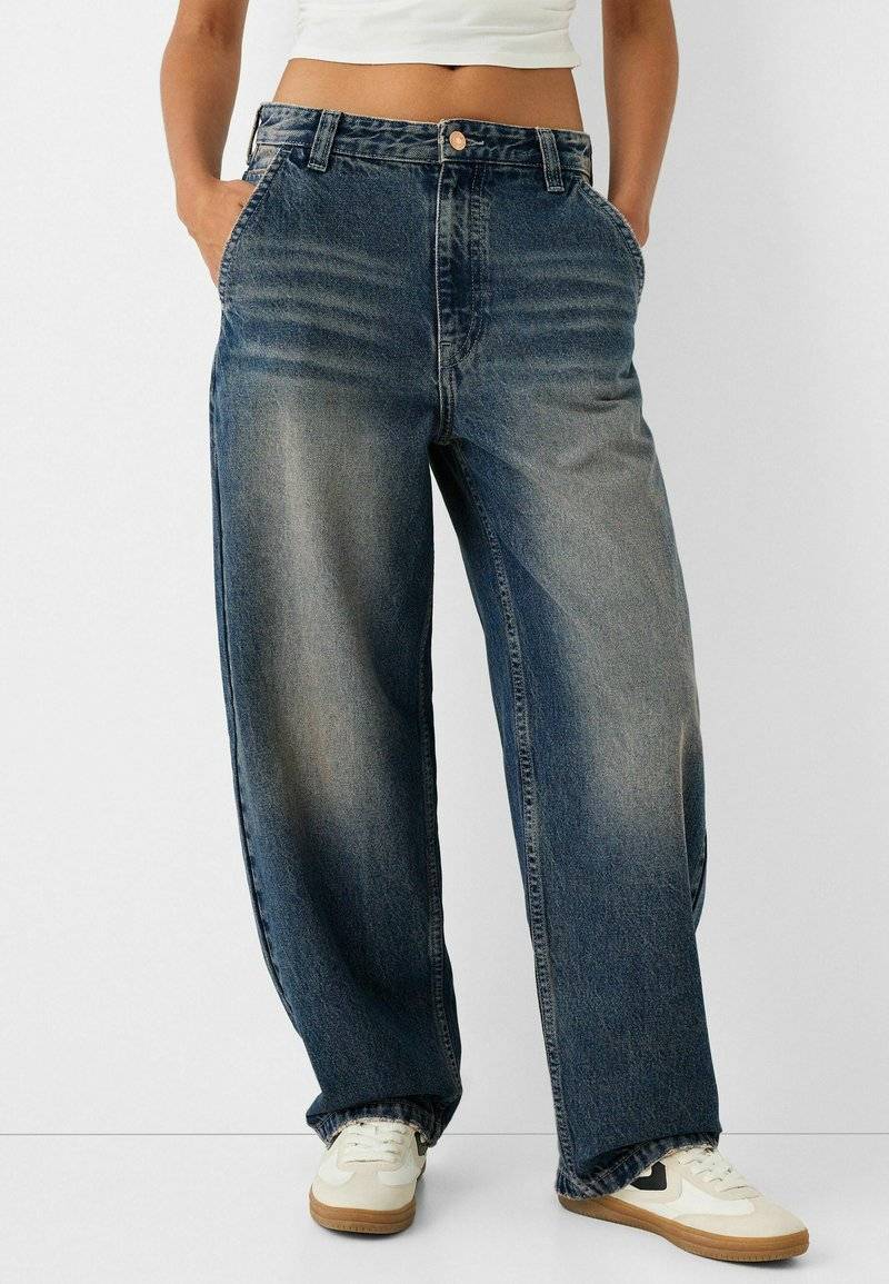 Bershka Bershka Relaxed fit jeans - dark blue