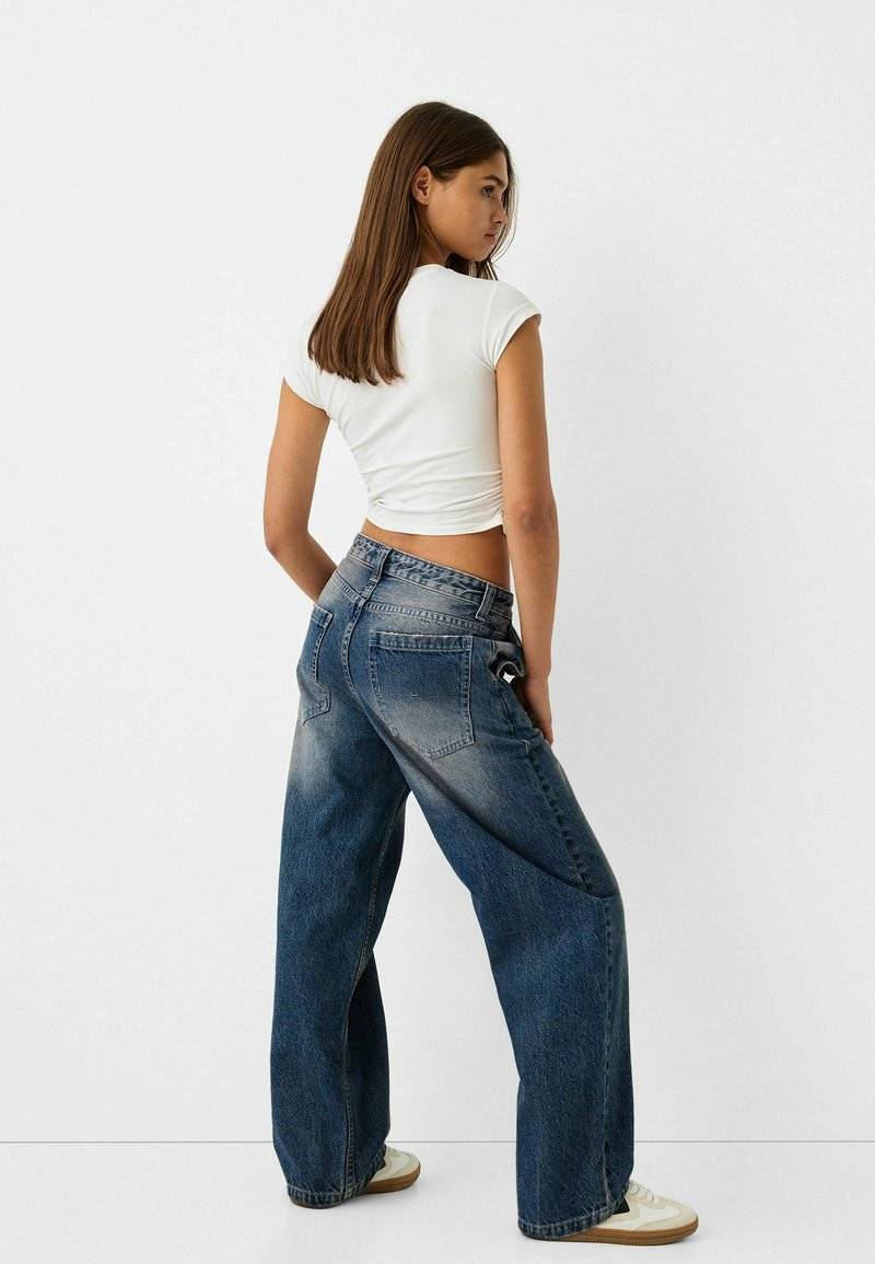Bershka Bershka Relaxed fit jeans - dark blue Super Sparpreis
