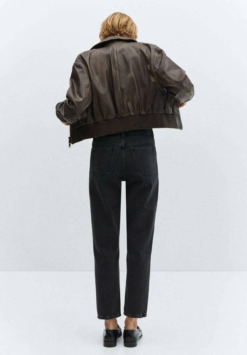 Mango Mango Straight leg jeans - black denim Kostenlose Rückgabe
