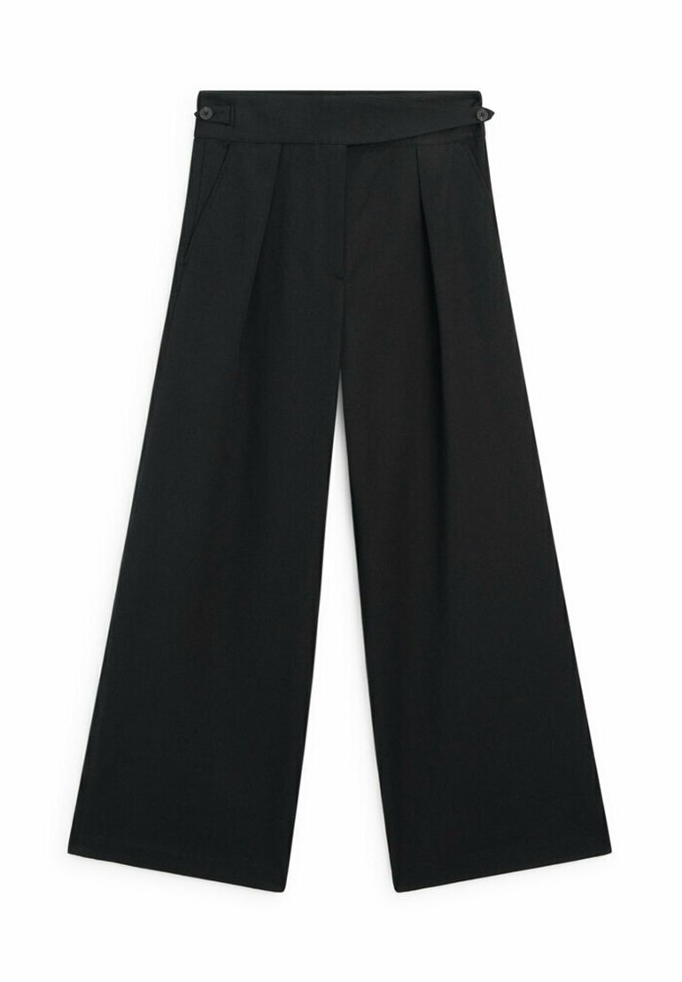 Massimo Dutti Massimo Dutti WIDE-LEG - Trousers - black Letzte 3 Tage