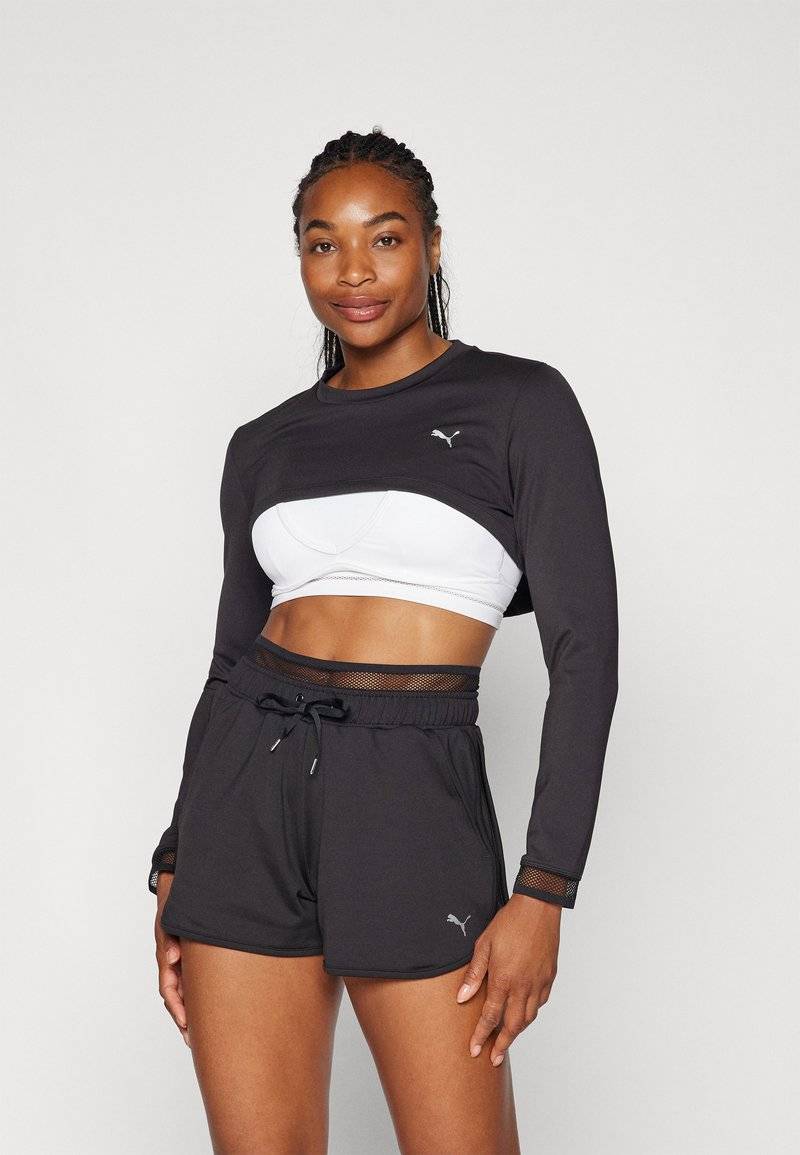 Puma Puma PAMELA REIF CROPPED - Long sleeved top - black Günstiger Verkauf