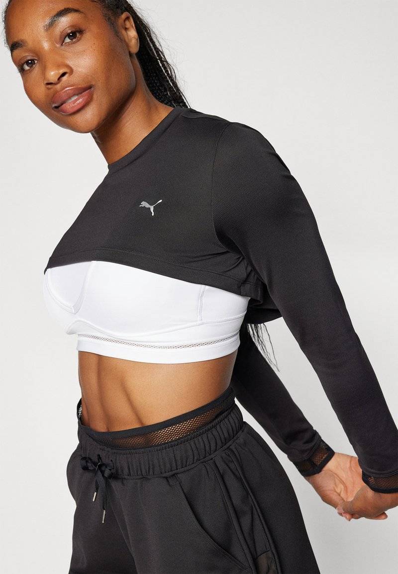 Puma Puma PAMELA REIF CROPPED - Long sleeved top - black Günstiger Verkauf