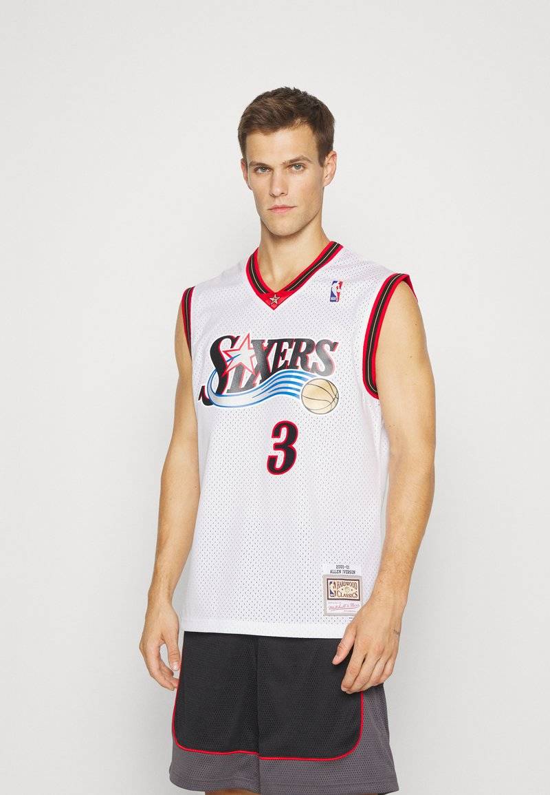 Mitchell & Ness Mitchell & Ness NBA ALLEN IVERSON PHILADELPHIA 76ERS SWINGMAN HOME - Club wear - white Rabatt