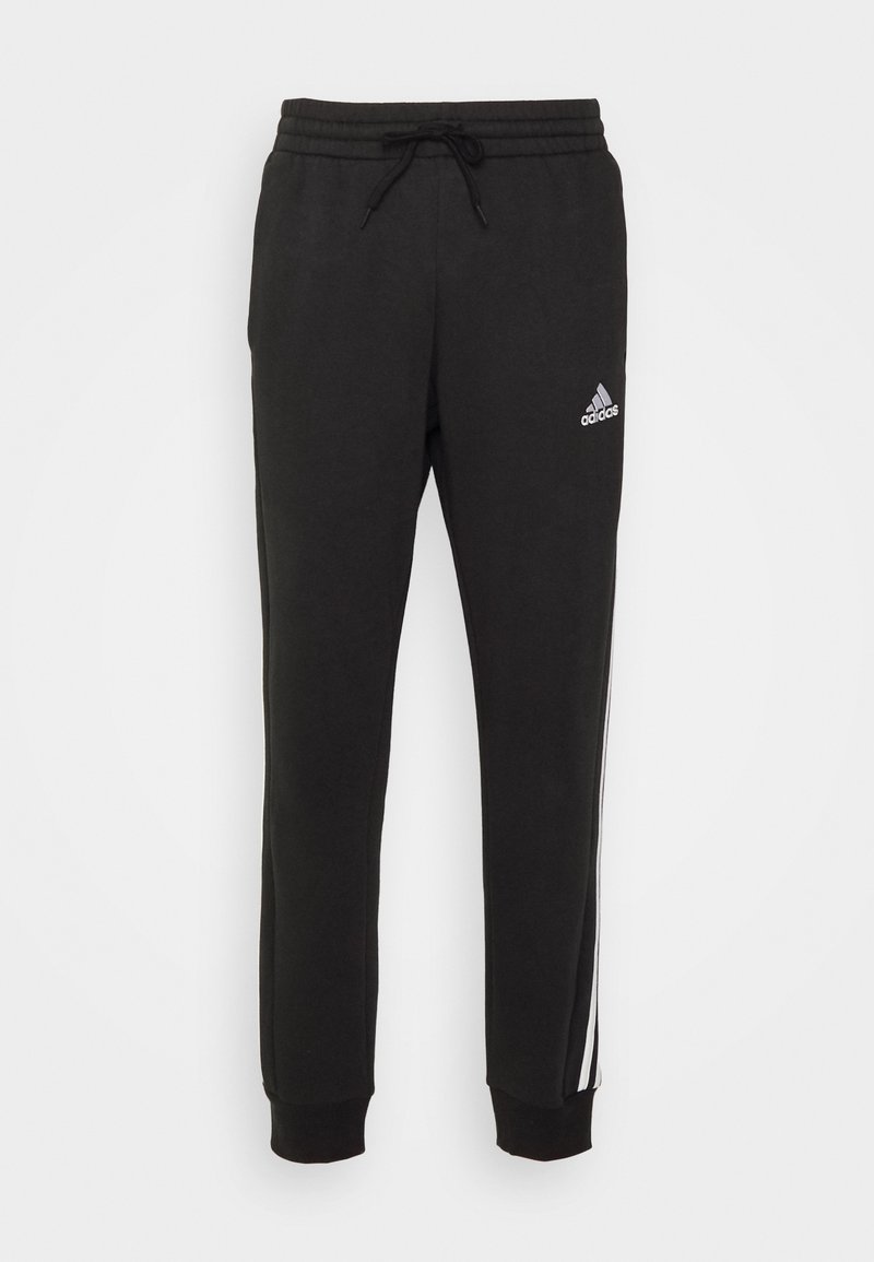 adidas Sportswear adidas Sportswear ESSENTIALS TAPERED CUFF 3 STRIPES PANTS - Tracksuit bottoms - black white Versandkostenfrei