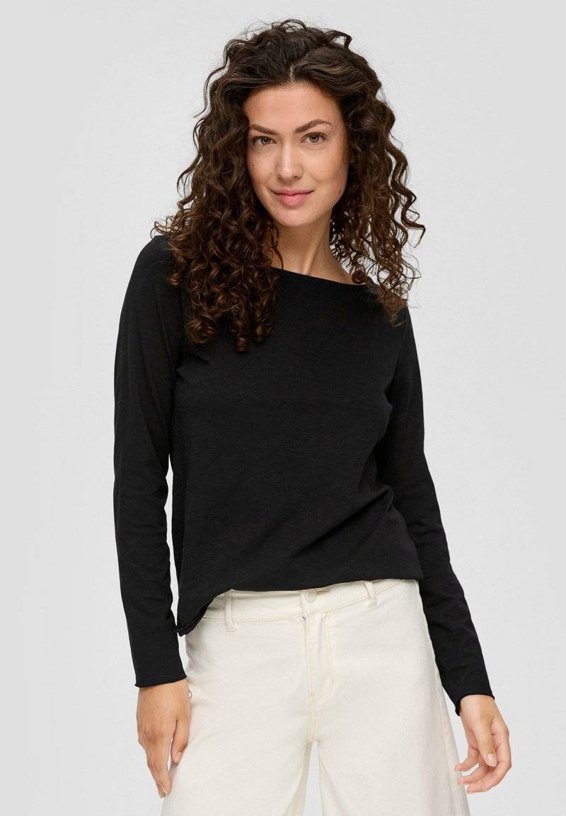s.Oliver s.Oliver MIT U-BOOT-AUSSCHNITT - Long sleeved top - schwarz