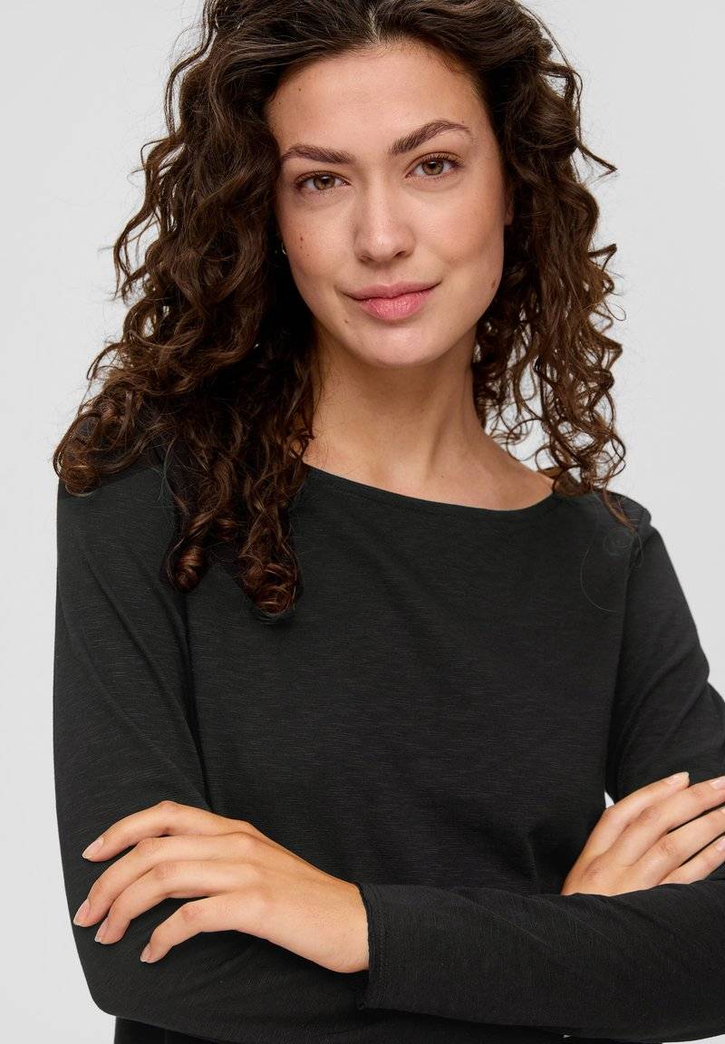 s.Oliver s.Oliver MIT U-BOOT-AUSSCHNITT - Long sleeved top - schwarz Lagerräumung