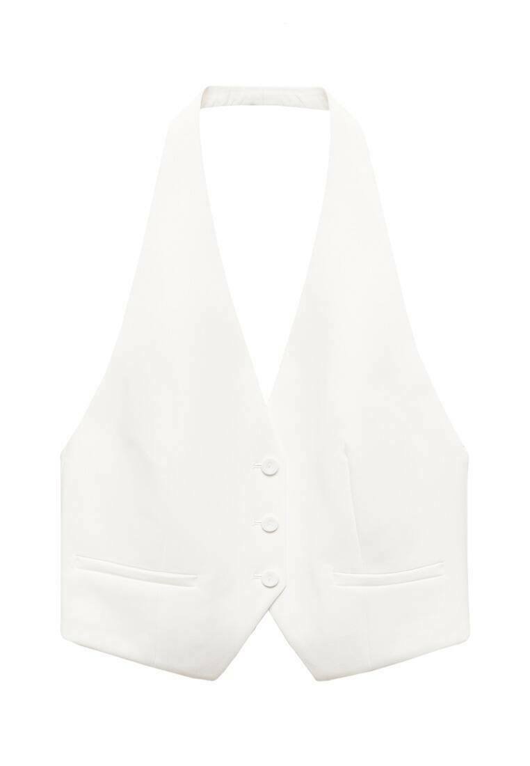 Mango Mango IGUANA - Waistcoat - white Top Angebot