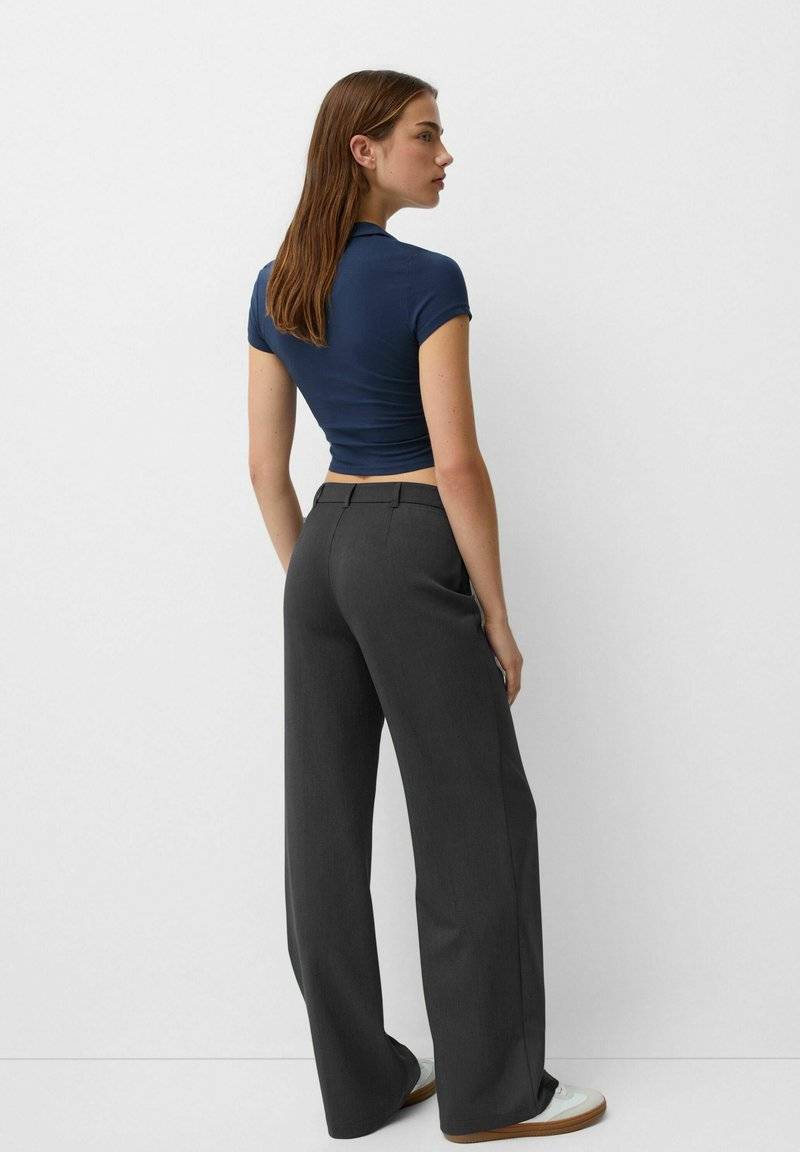 Bershka Bershka Trousers - mottled grey Online Outlet