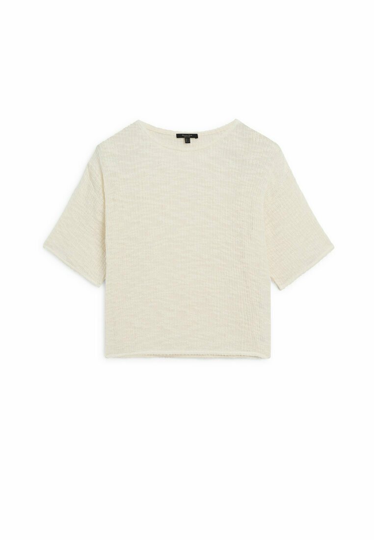 Massimo Dutti Massimo Dutti TEXTURED - Basic T-shirt - beige Exklusive Angebote