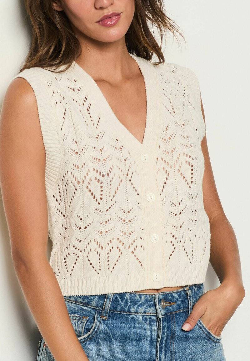 Etam Etam FOLIO - Waistcoat - ecru