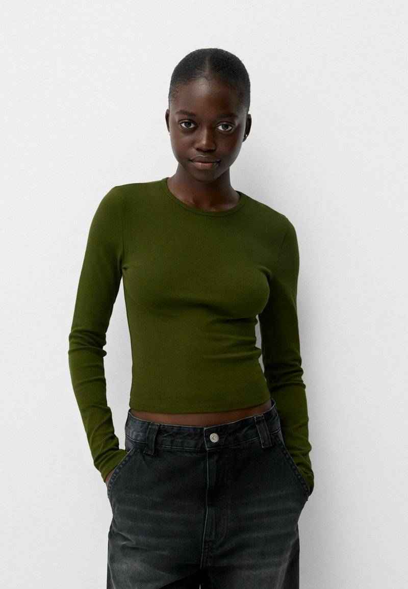 Bershka Bershka LONG SLEEVE - Long sleeved top - green